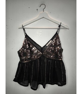 selectedbystijldepartment Singlet beads see trough, Black