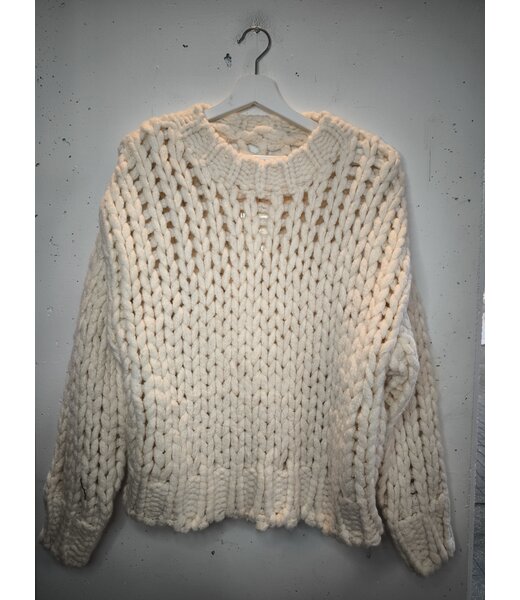 selectedbystijldepartment Sweater bold knitted, Ecru