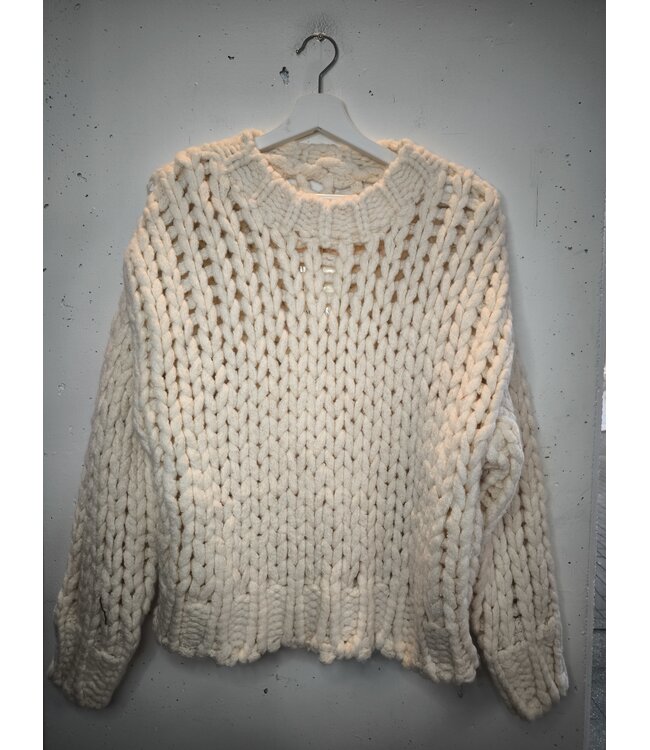 selectedbystijldepartment Sweater bold knitted, Ecru