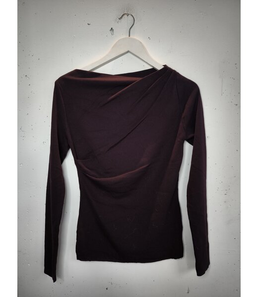 selectedbystijldepartment Longsleeve rib wide neck, Aubergine