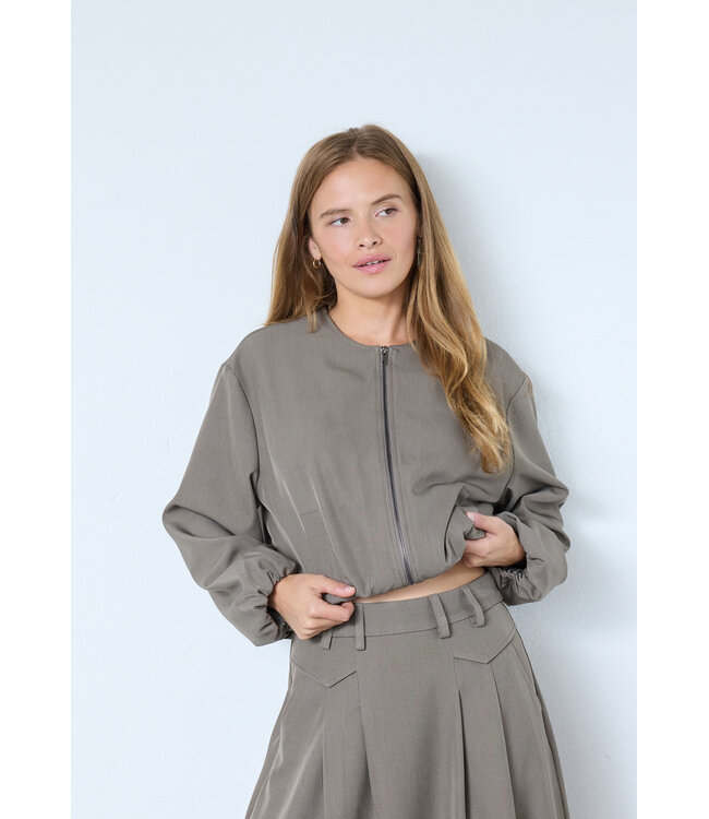 Co'Couture Jacket Luna balloon zip, Walnut