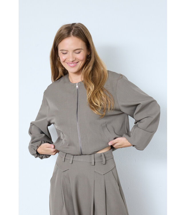 Co'Couture Jacket Luna balloon zip, Walnut