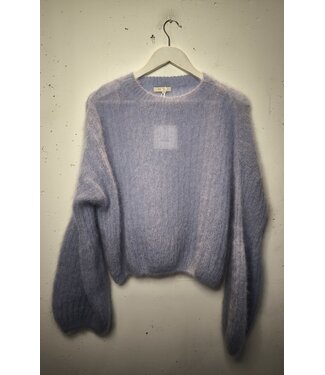 selectedbystijldepartment Sweater knitted midi alpaca, Light blue