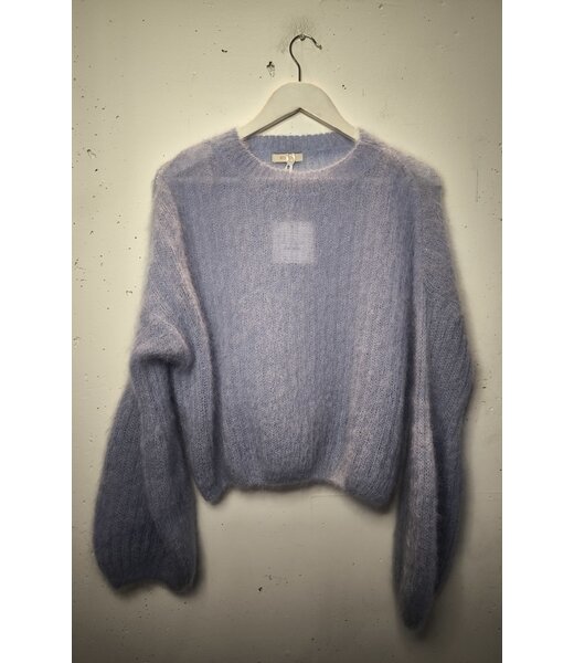 selectedbystijldepartment Sweater knitted midi alpaca, Light blue