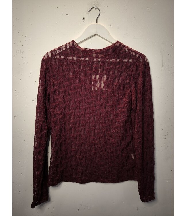 selectedbystijldepartment Longsleeve stretch lace lines, Wine red