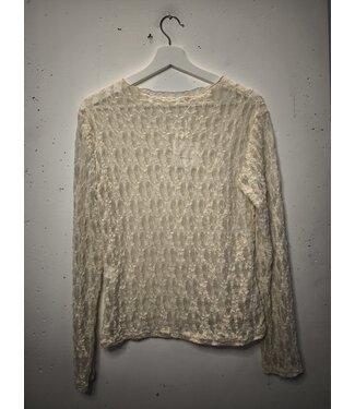 selectedbystijldepartment Longsleeve stretch lace lines, Ecru