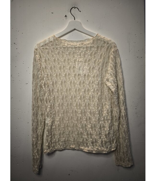 selectedbystijldepartment Longsleeve stretch lace lines, Ecru