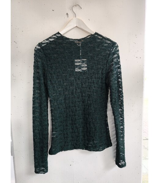 selectedbystijldepartment Longsleeve stretch lace lines, Dark green