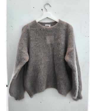 selectedbystijldepartment Sweater Kid mohair, Taupe