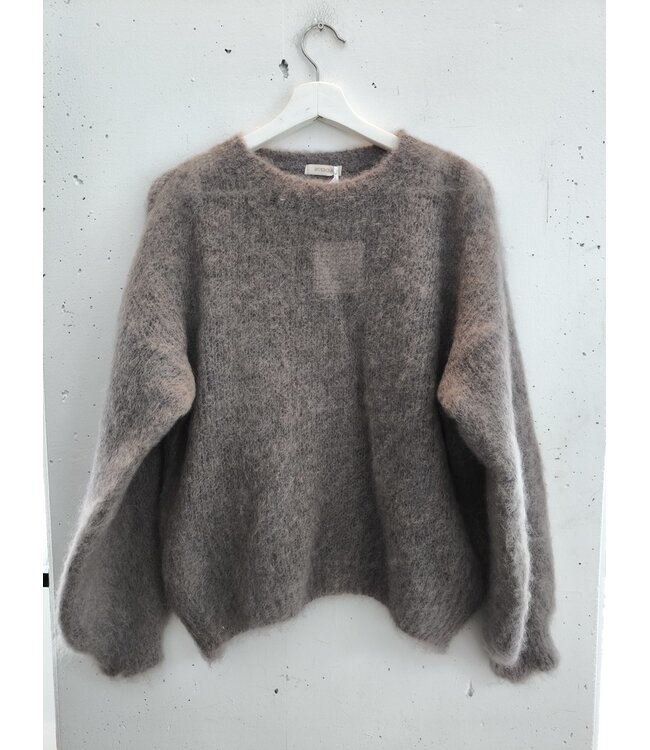 selectedbystijldepartment Sweater Kid mohair, Taupe