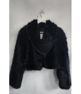 selectedbystijldepartment Coat short fake fur, Black
