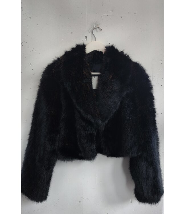 selectedbystijldepartment Coat short fake fur, Black