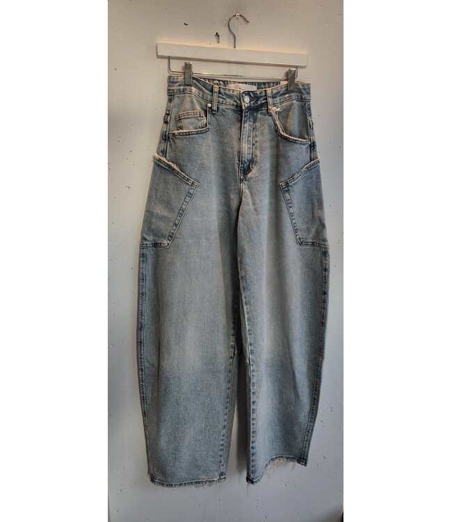 selectedbystijldepartment Jeans barrel pockets, Light vintage blue