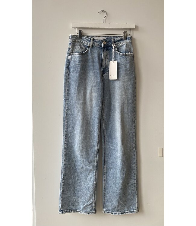 selectedbystijldepartment Jeans mid waist wide leg, Blue denim vintage