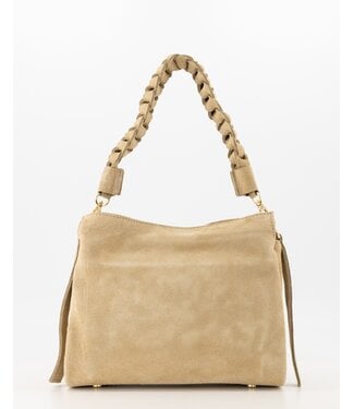 selectedbystijldepartment Bag square braided suede, Sand