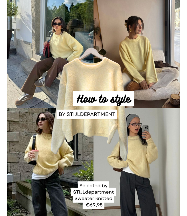 selectedbystijldepartment Sweater knitted melange, Butter Yellow