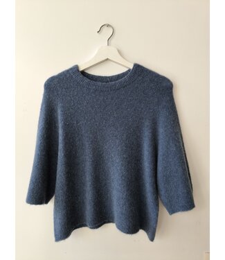 selectedbystijldepartment Sweater midi baby alpaca, Blue melange