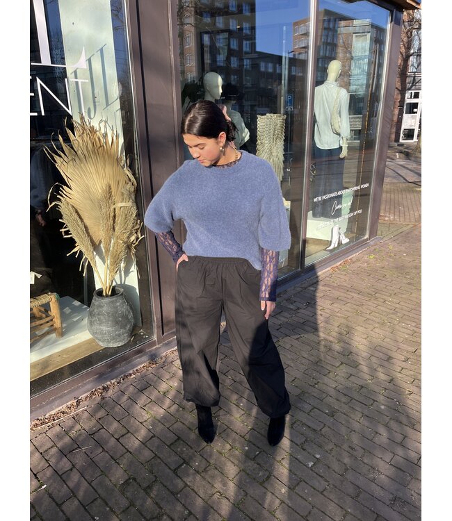 selectedbystijldepartment Sweater midi baby alpaca, Blue melange