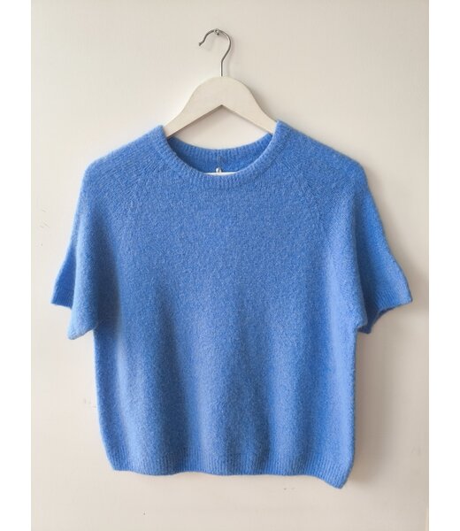 selectedbystijldepartment Sweater midi baby alpaca, Bright blue