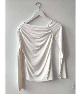 selectedbystijldepartment Longsleeve stretch wide neck, Off white