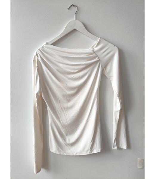 selectedbystijldepartment Longsleeve stretch wide neck, Off white