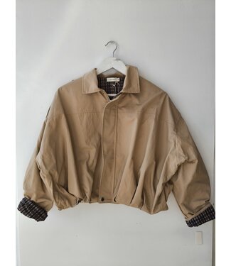 selectedbystijldepartment Jacket cropped tartan, Camel