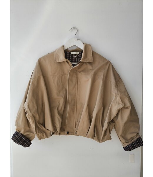 selectedbystijldepartment Jacket cropped tartan, Camel