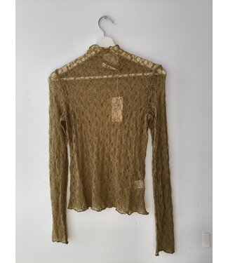 selectedbystijldepartment Longsleeve stretch lace lines, Golden brown