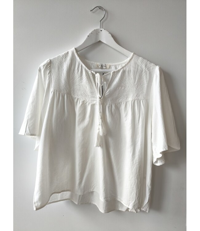 selectedbystijldepartment Blouse cotton romantic, White