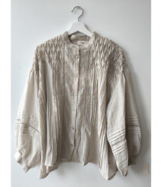 selectedbystijldepartment Blouse wide cotton, Beige