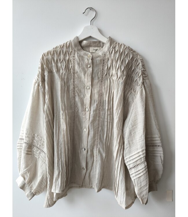 selectedbystijldepartment Blouse wide cotton, Beige