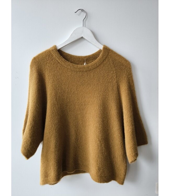 selectedbystijldepartment Sweater midi baby alpaca, Mustard yellow