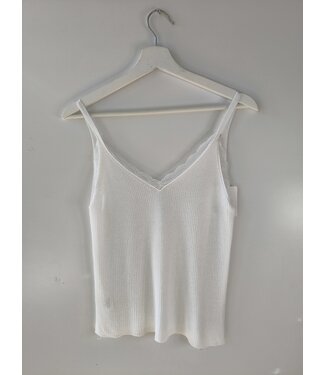 selectedbystijldepartment Singlet knitted lace, White