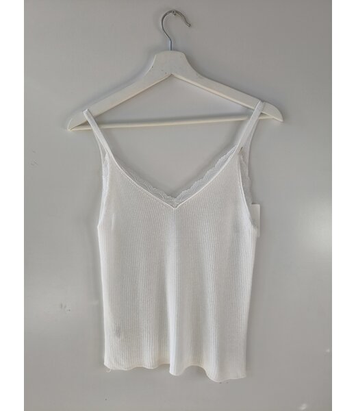 selectedbystijldepartment Singlet knitted lace, White