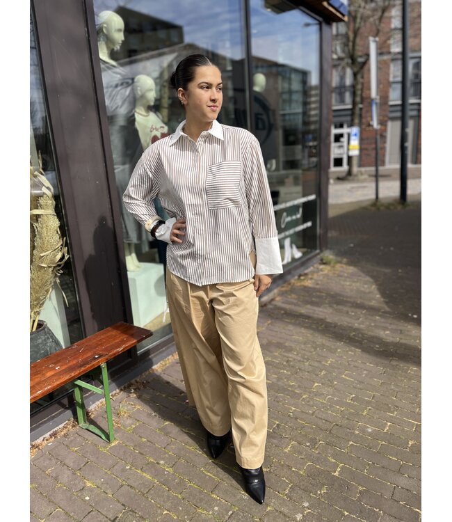 selectedbystijldepartment Pants wide elastic parachute, Sand