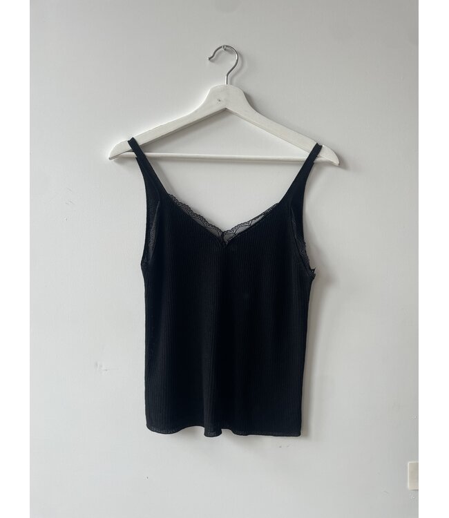selectedbystijldepartment Singlet knitted lace, Black