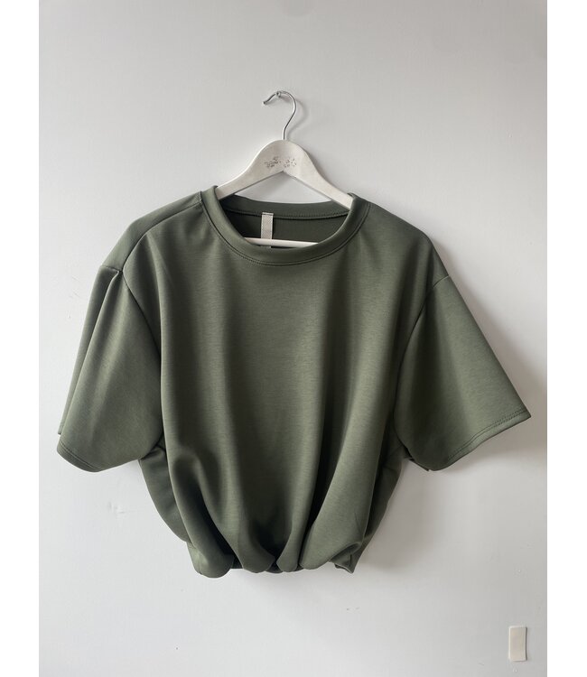selectedbystijldepartment T-shirt cropped balloon, Army green