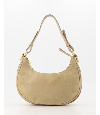 selectedbystijldepartment Bag suede half moon, Beige