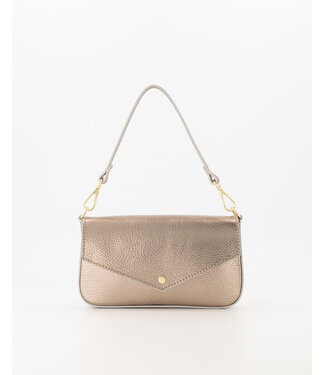 Bag mini flap button, Bronze