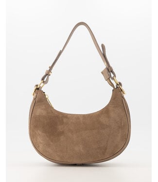 selectedbystijldepartment Bag suede half moon, Taupe
