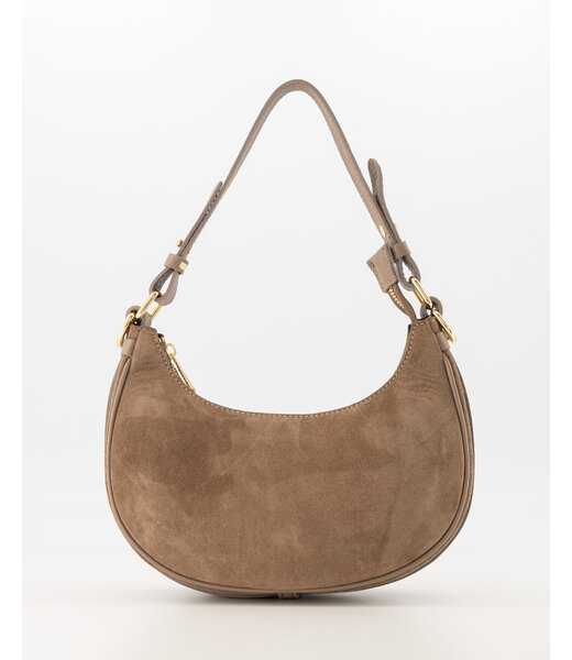 selectedbystijldepartment Bag suede half moon, Taupe