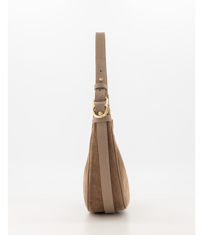 selectedbystijldepartment Bag suede half moon, Taupe