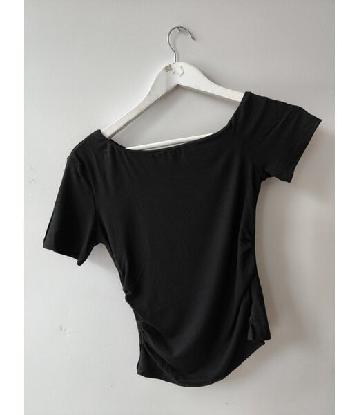 selectedbystijldepartment T-shirt stretch smocked, Black