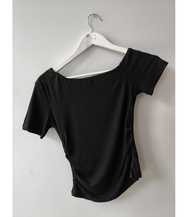 selectedbystijldepartment T-shirt stretch smocked, Black