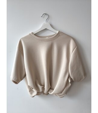 selectedbystijldepartment T-shirt cropped balloon, Beige