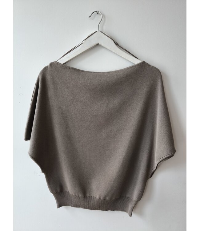 selectedbystijldepartment T-shirt cropped balloon, Taupe