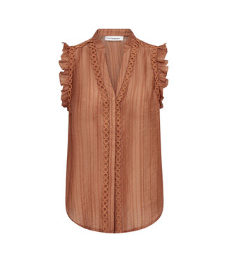 Co'Couture Top Reggie frill, Suntan