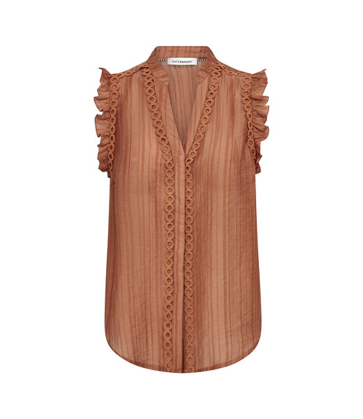 Co'Couture Top Reggie frill, Suntan