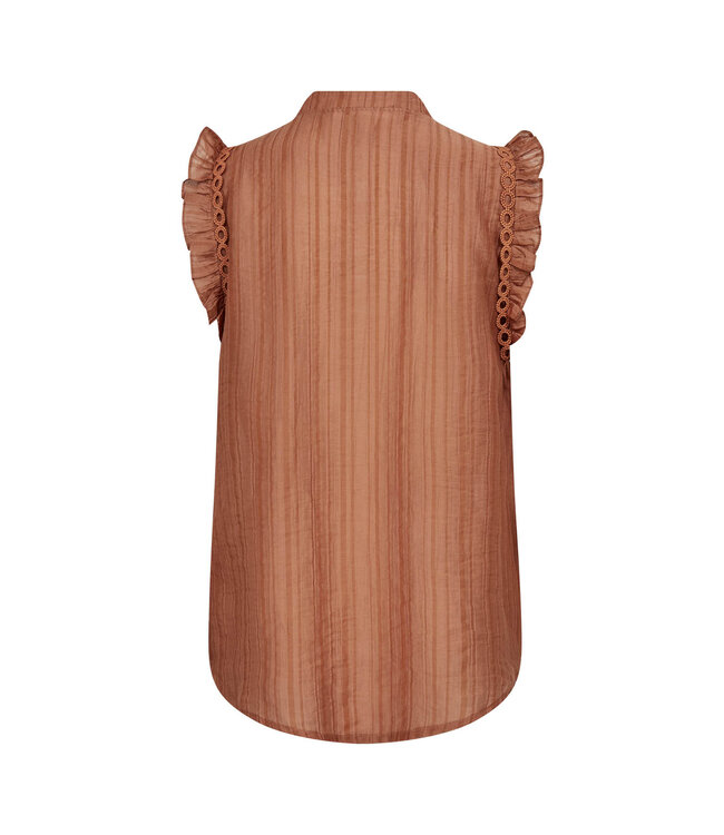 Co'Couture Top Reggie frill, Suntan
