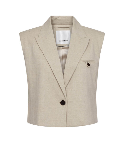 Co'Couture Vest Leena linen, Bone